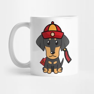 Cute dachshund ready for lunar new year Mug